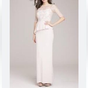 NWT En Focus Blush Pink Maxi top Lace Dress Size 4